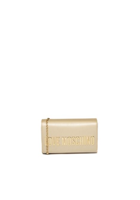 metallic gold logo shoulder bag LOVE MOSCHINO | JC4103PP1MKD1-96A